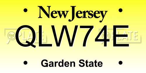 QLW74E New Jersey License Plate
