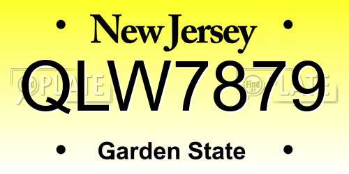 QLW7879 New Jersey License Plate