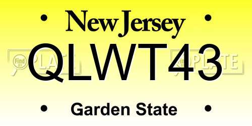 QLWT43 New Jersey License Plate