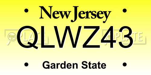 QLWZ43 New Jersey License Plate