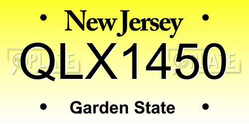 QLX1450 New Jersey License Plate