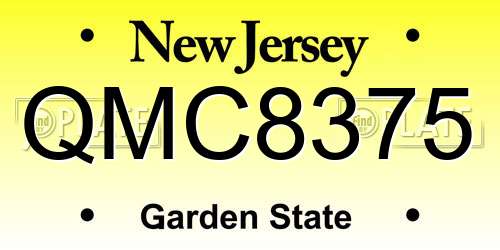QMC8375 New Jersey License Plate