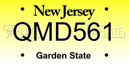 QMD561 New Jersey License Plate