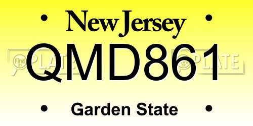 QMD861 New Jersey License Plate