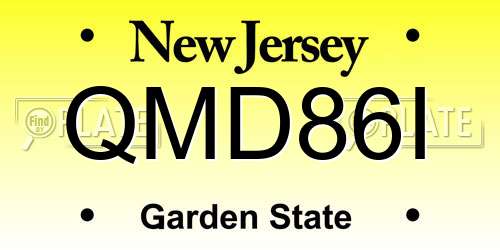 QMD86I New Jersey License Plate