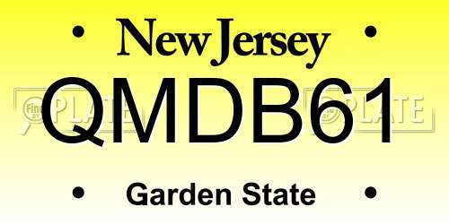 QMDB61 New Jersey License Plate