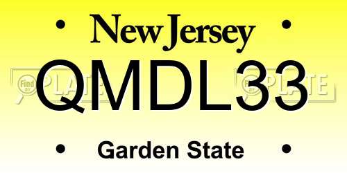 QMDL33 New Jersey License Plate