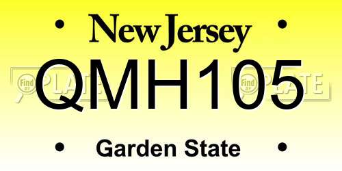 QMH105 New Jersey License Plate