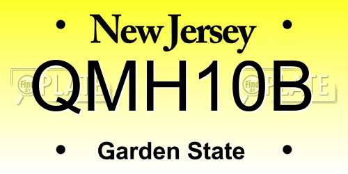 QMH10B New Jersey License Plate