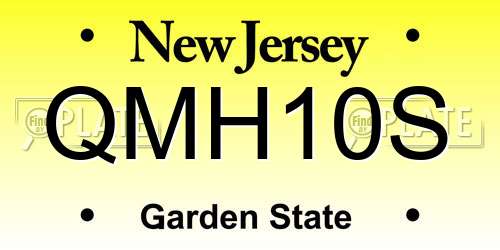 QMH10S New Jersey License Plate