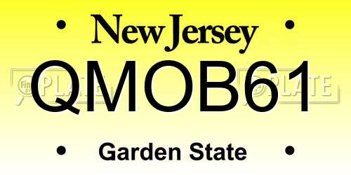 QMOB61 New Jersey License Plate