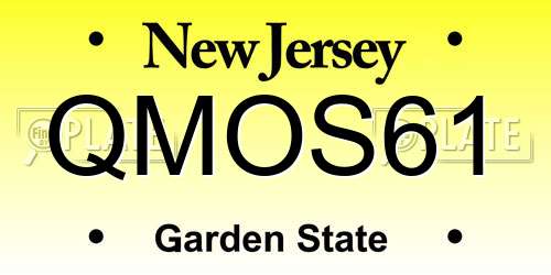 QMOS61 New Jersey License Plate