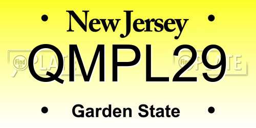 QMPL29 New Jersey License Plate