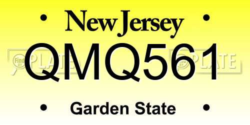 QMQ561 New Jersey License Plate