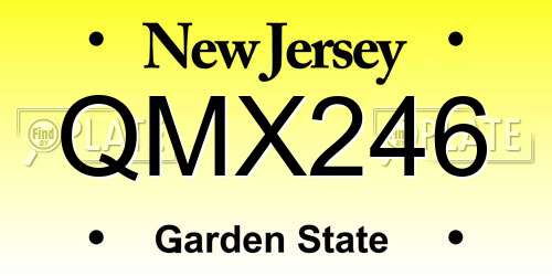 QMX246 New Jersey License Plate