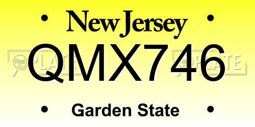QMX746 New Jersey License Plate
