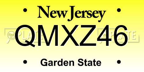 QMXZ46 New Jersey License Plate