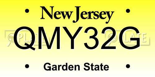 QMY32G New Jersey License Plate