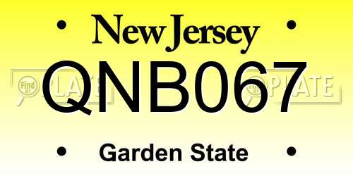 QNB067 New Jersey License Plate