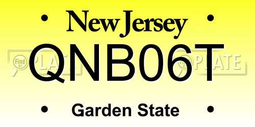 QNB06T New Jersey License Plate