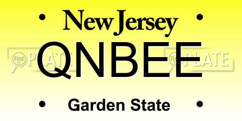 QNBEE New Jersey License Plate