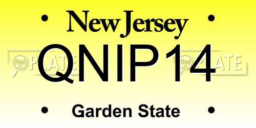 QNIP14 New Jersey License Plate