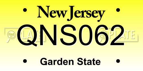 QNS062 New Jersey License Plate