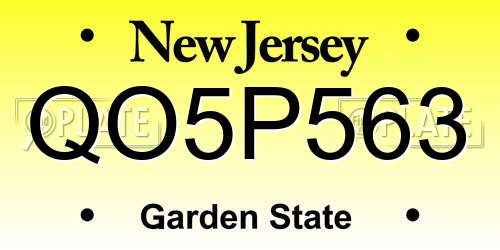 QO5P563 New Jersey License Plate