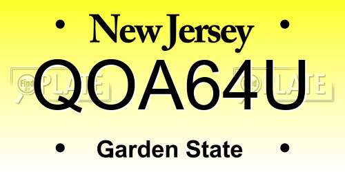 QOA64U New Jersey License Plate