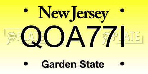 QOA77I New Jersey License Plate