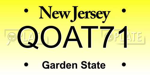 QOAT71 New Jersey License Plate