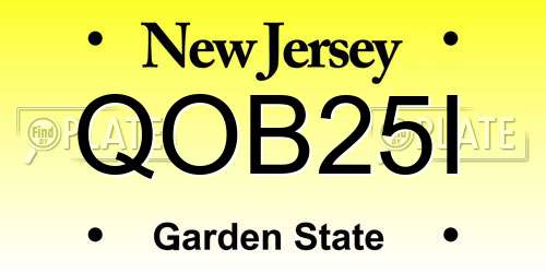 QOB25I New Jersey License Plate