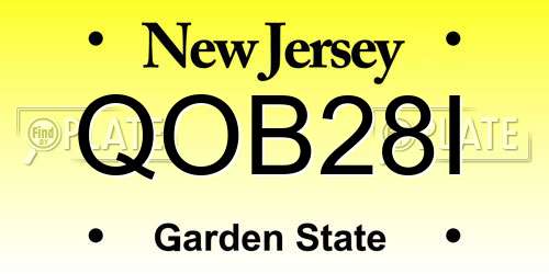QOB28I New Jersey License Plate