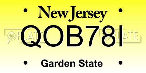 QOB78I New Jersey License Plate