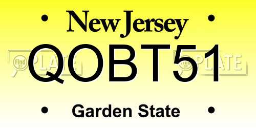 QOBT51 New Jersey License Plate