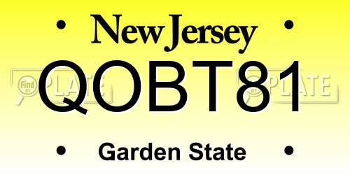 QOBT81 New Jersey License Plate