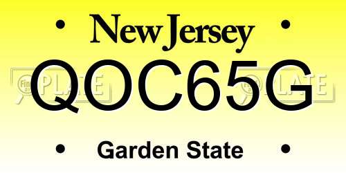 QOC65G New Jersey License Plate