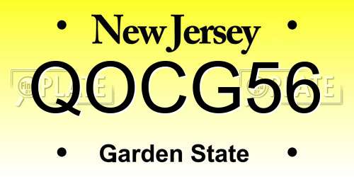 QOCG56 New Jersey License Plate