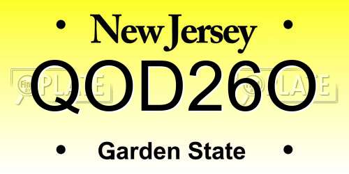 QOD26O New Jersey License Plate