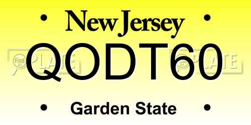 QODT60 New Jersey License Plate
