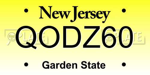 QODZ60 New Jersey License Plate