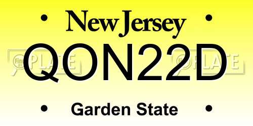 QON22D New Jersey License Plate