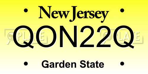 QON22Q New Jersey License Plate