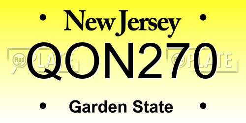 QON270 New Jersey License Plate