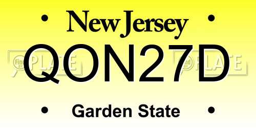 QON27D New Jersey License Plate