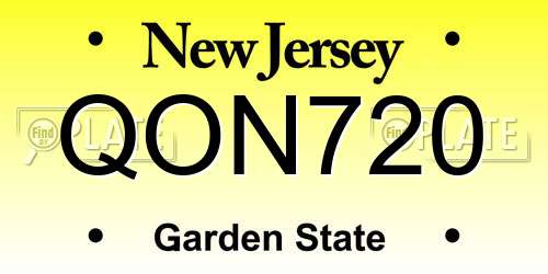 QON720 New Jersey License Plate