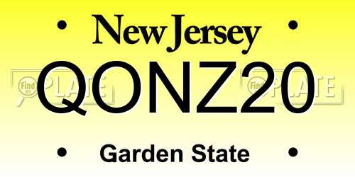 QONZ20 New Jersey License Plate