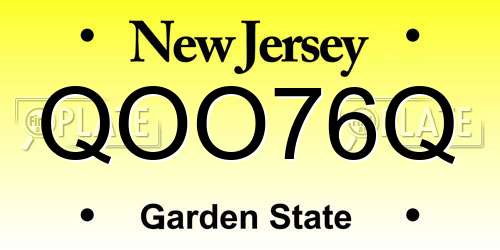 QOO76Q New Jersey License Plate