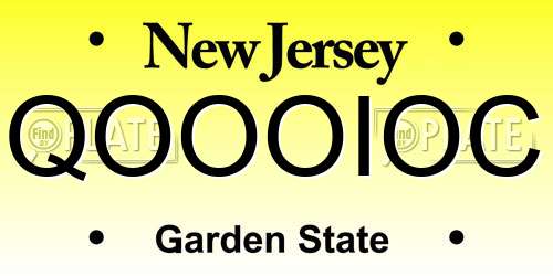 QOOOIOC New Jersey License Plate
