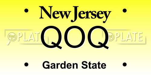 QOQ New Jersey License Plate